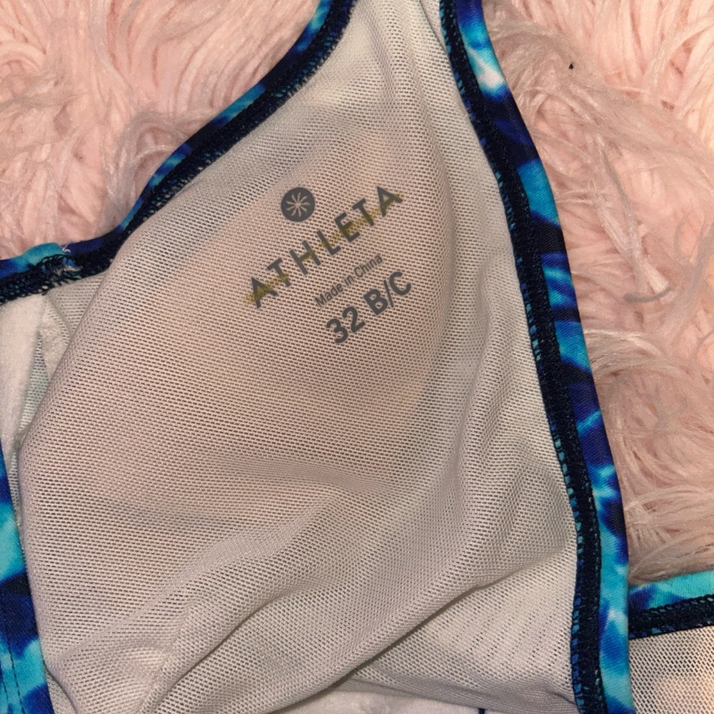 Athleta 213115 Blue Tie Dye Halter Underwire Swim Tara Tankini Top Sz 32 B/C - Picture 4 of 6